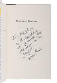 WOMEN AND LEADERSHIP A group of 7 works, most FIRST EDITIONS INSCRIBED TO SECRETARY ALBRIGHT: