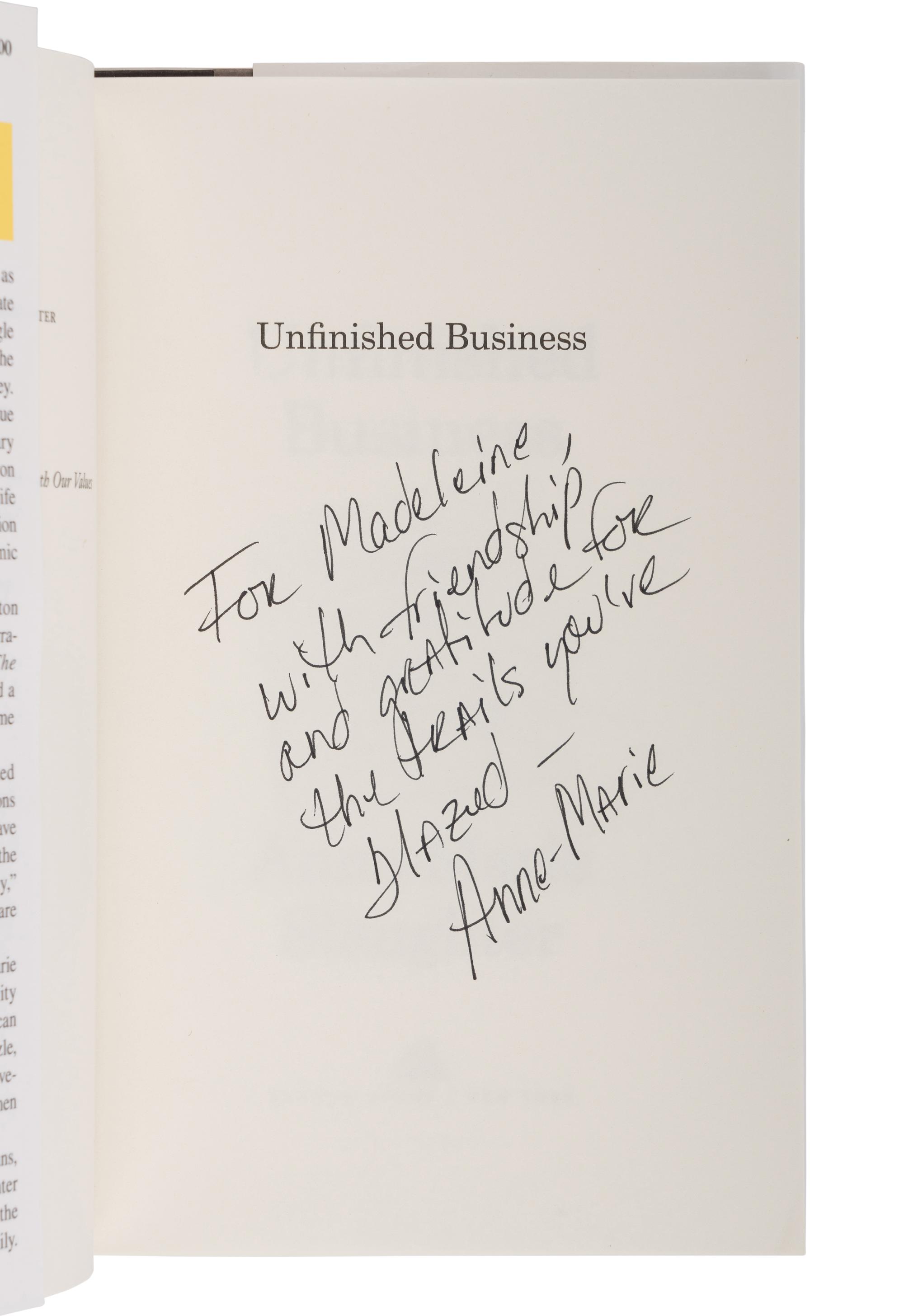 WOMEN AND LEADERSHIP A group of 7 works, most FIRST EDITIONS INSCRIBED TO SECRETARY ALBRIGHT: