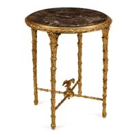 A Neoclassical Style Gilt Bronze and Marble Side Table