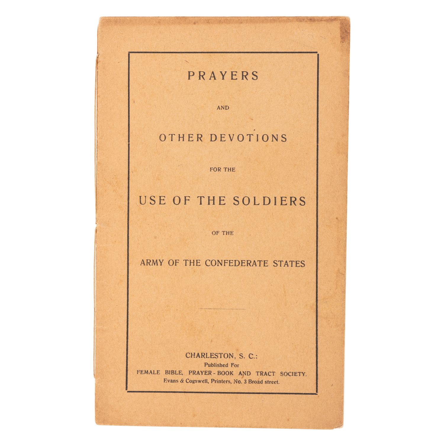 Rare Confederate Imprint, Prayers...for the Use of the Soldiers