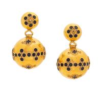 A Pair of Victorian Yellow Gold and Enamel Earrings,