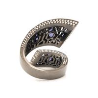 Daniella Kronfle, 'Neon Noir', Iolite, Diamond, and Blackened Gold Ring