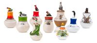 A Group of Nine Chemehuevi Covered Jars Height of tallest 2 1/8 inches. — Teresa Wildflower