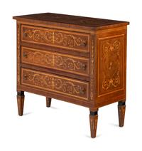 A Pair of Italian Marquetry Chests of Drawers
