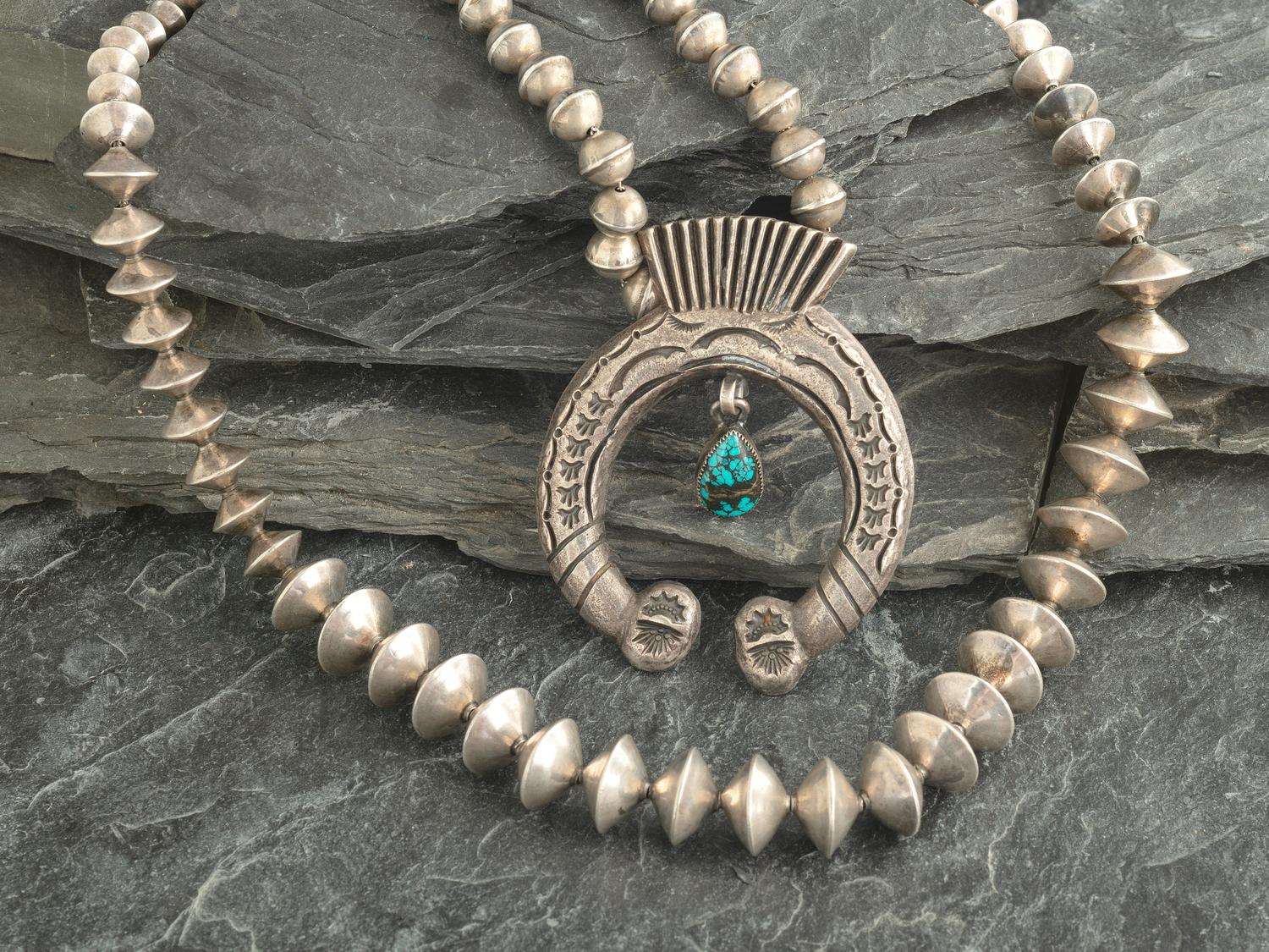 Pair of Navajo Silver Necklaces