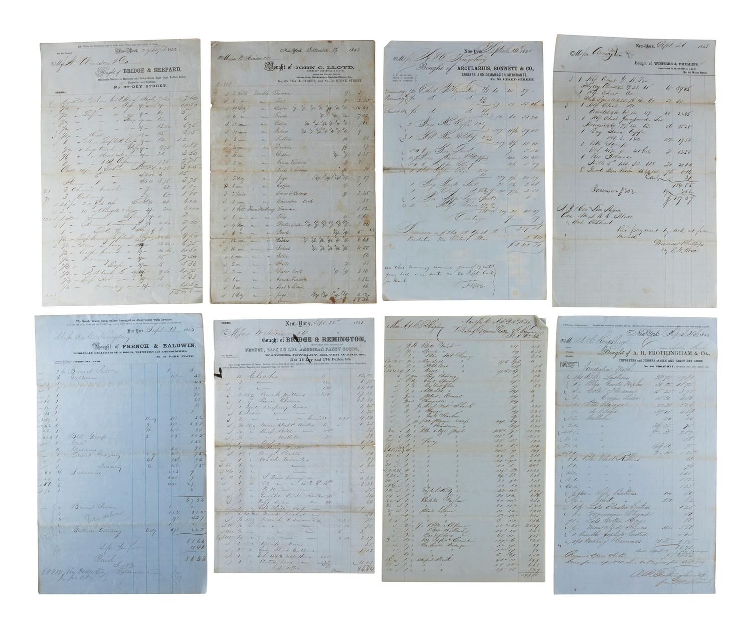 [MICHIGAN]. A group of documents related to Michigan merchant Asa Kingsbury, including: