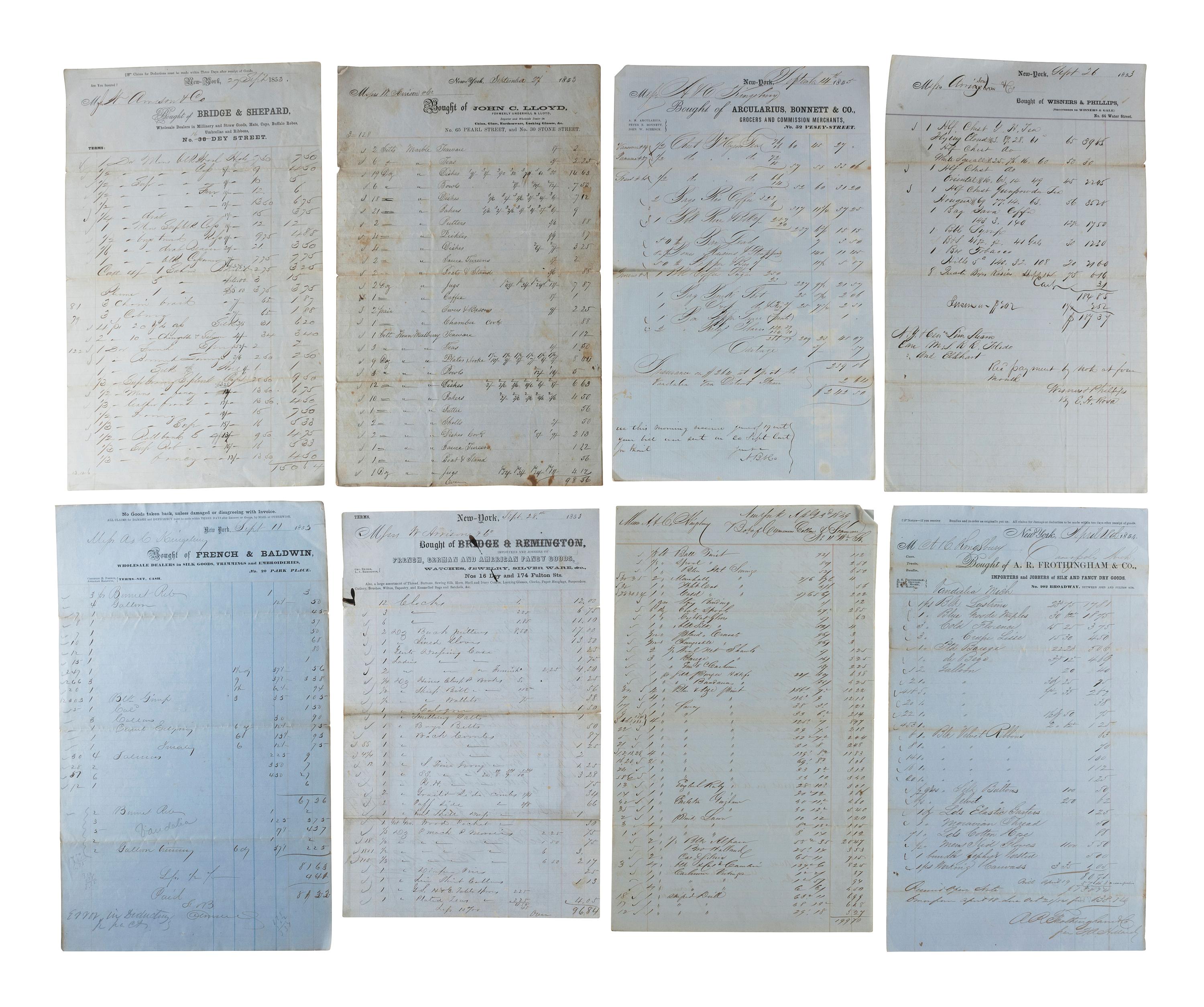 [MICHIGAN]. A group of documents related to Michigan merchant Asa Kingsbury, including: