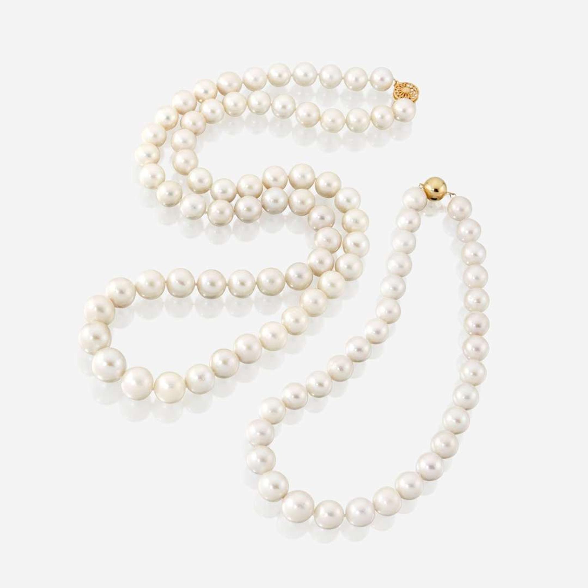 Two strands of South Sea cultured pearls