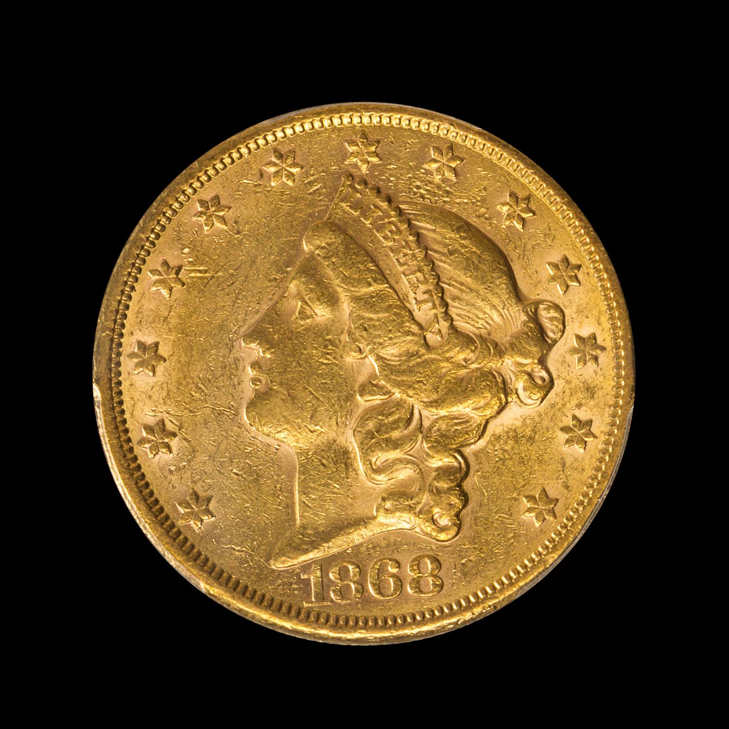 A United States 1868-S Liberty Head $20 Gold Coin