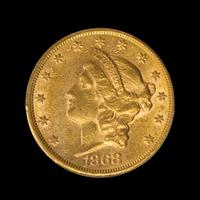 A United States 1868-S Liberty Head $20 Gold Coin