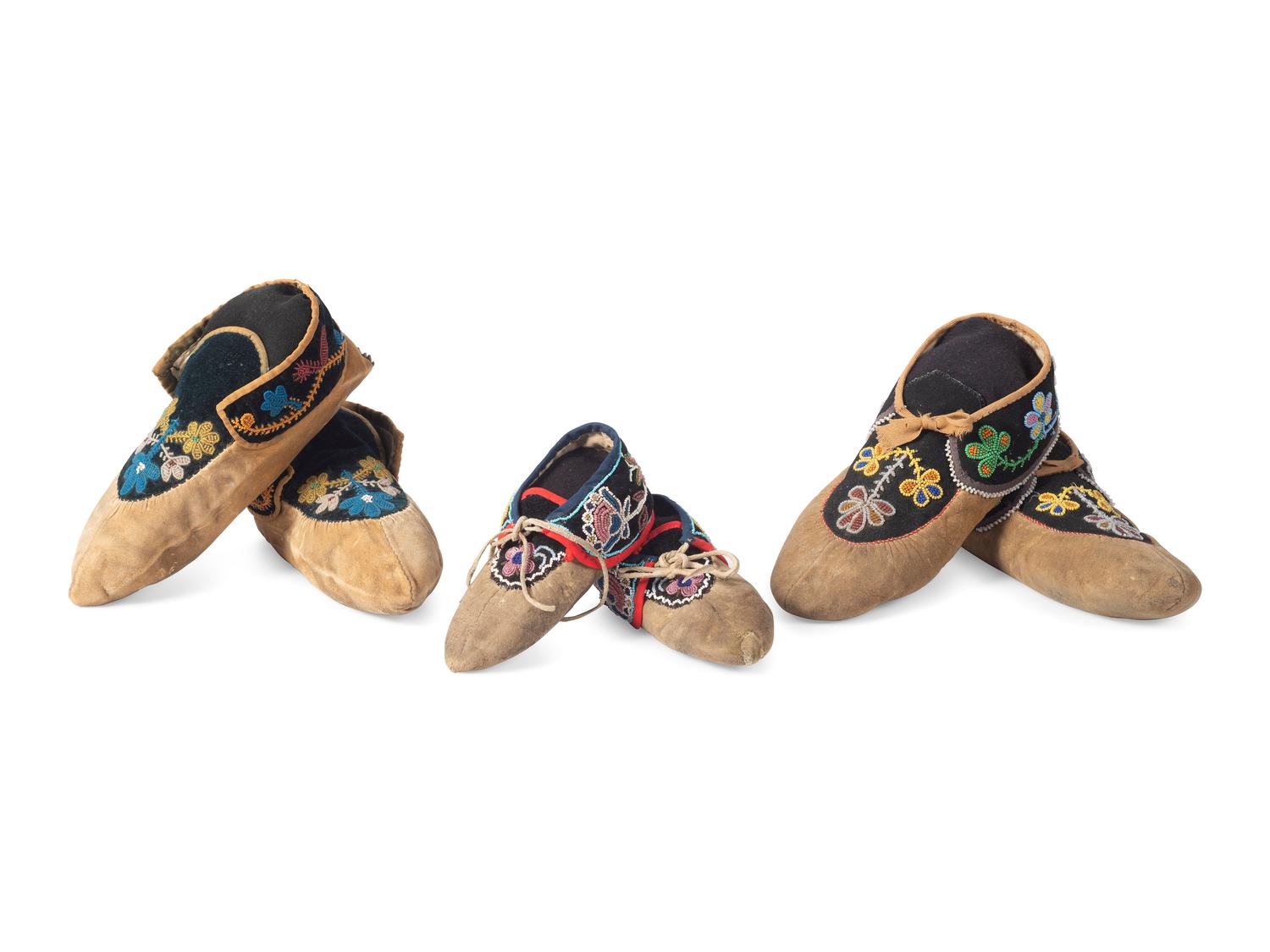 Anishinaabe Beaded Hide Moccasins