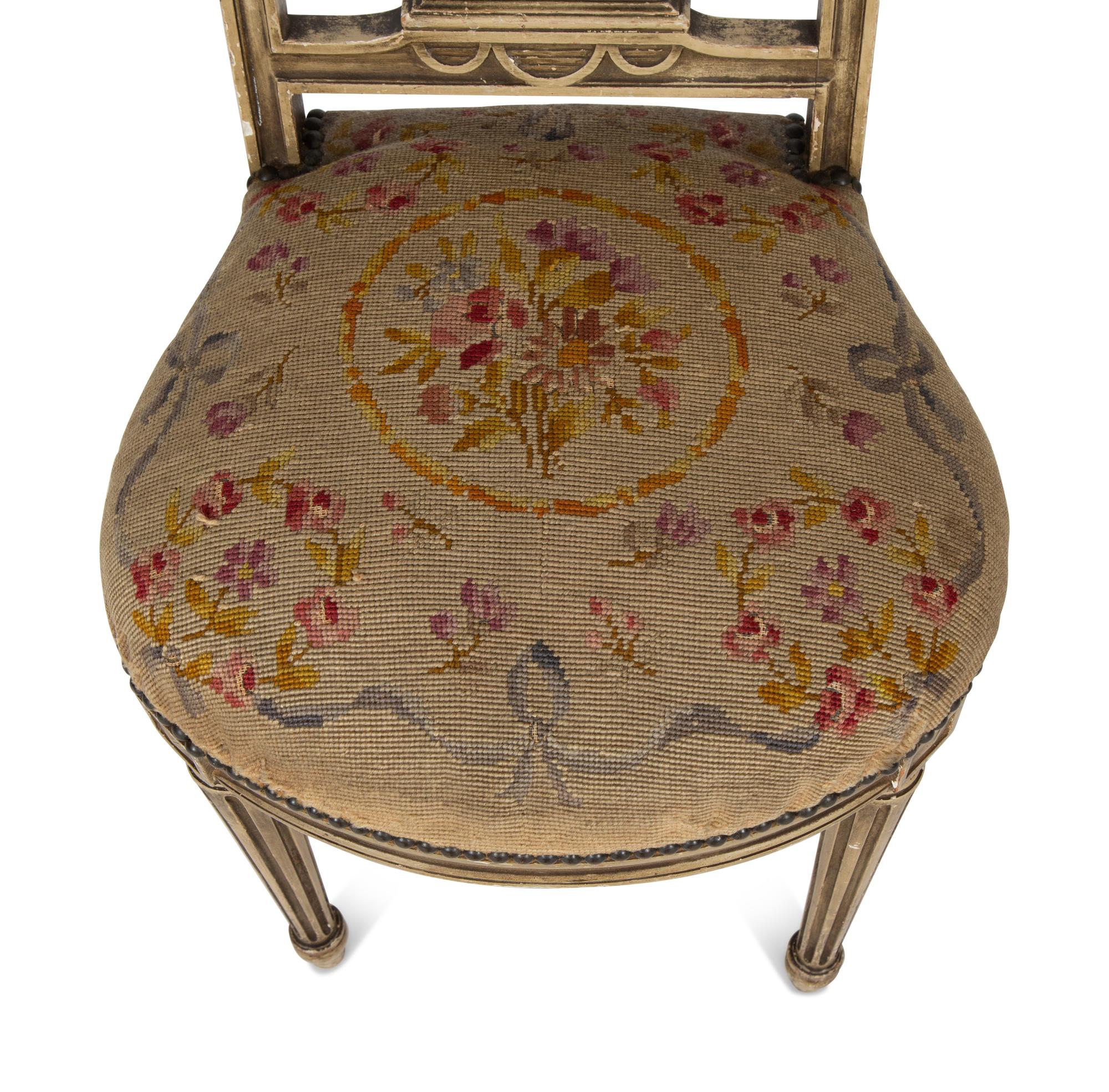 A Pair of Louis XVI Style Painted Side Chairs