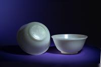 A Matched Pair of Chinese Pale Celadon Jade Bowls