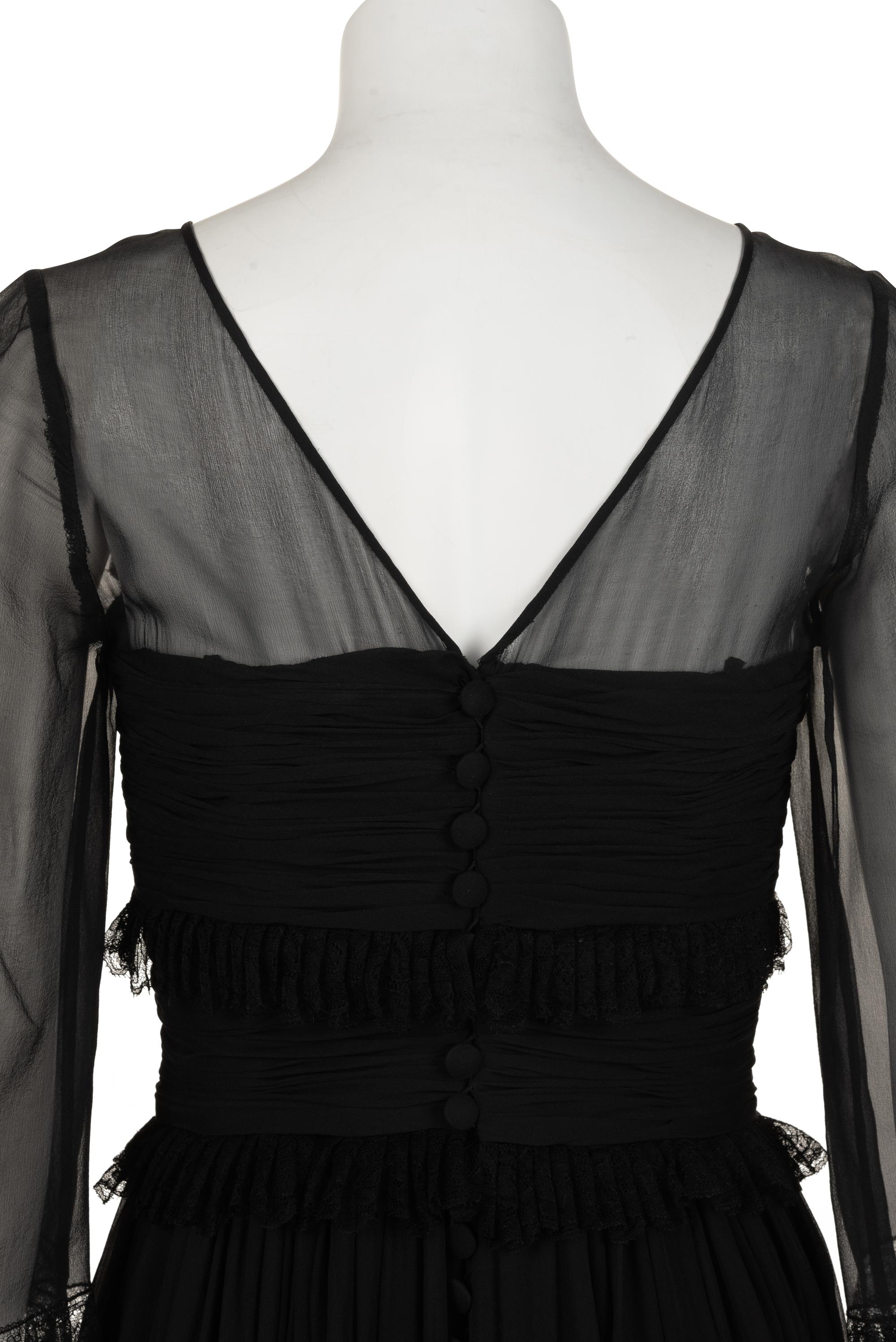 Chanel Silk Chiffon and Lace Dress, 1985-90