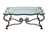 A Modern Patinated Metal Glass Top Table — 20TH CENTURY