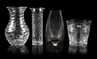 A Group of Four Glass Vases Height of tallest 10 inches. — 20TH CENTURY