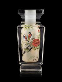 An Interior Painted Glass Vase