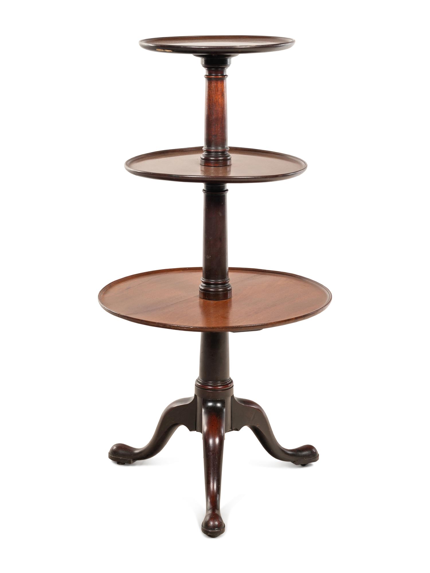 A George III Style Mahogany Three-Tier Dumbwaiter