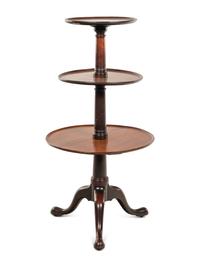 A George III Style Mahogany Three-Tier Dumbwaiter