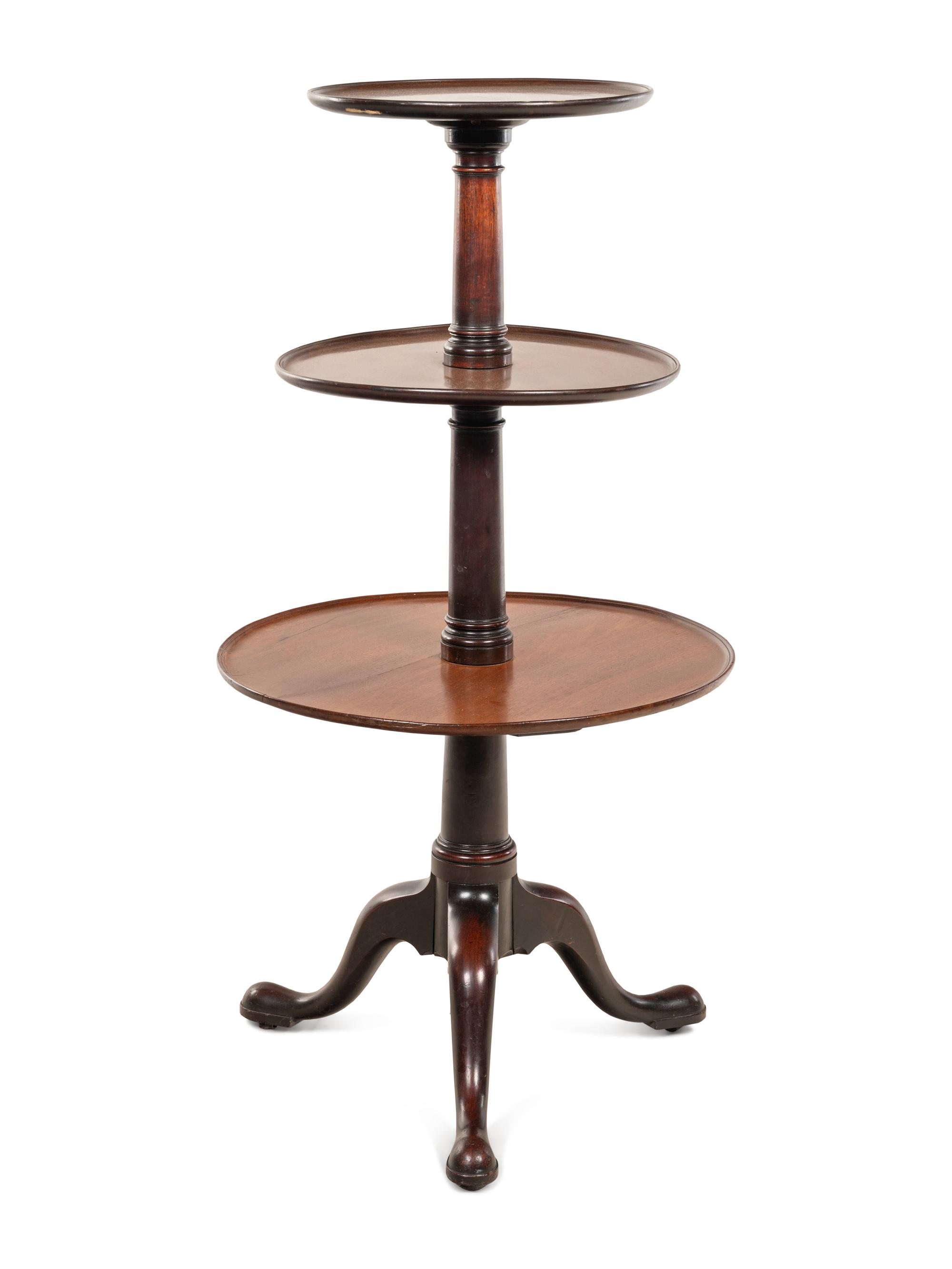 A George III Style Mahogany Three-Tier Dumbwaiter