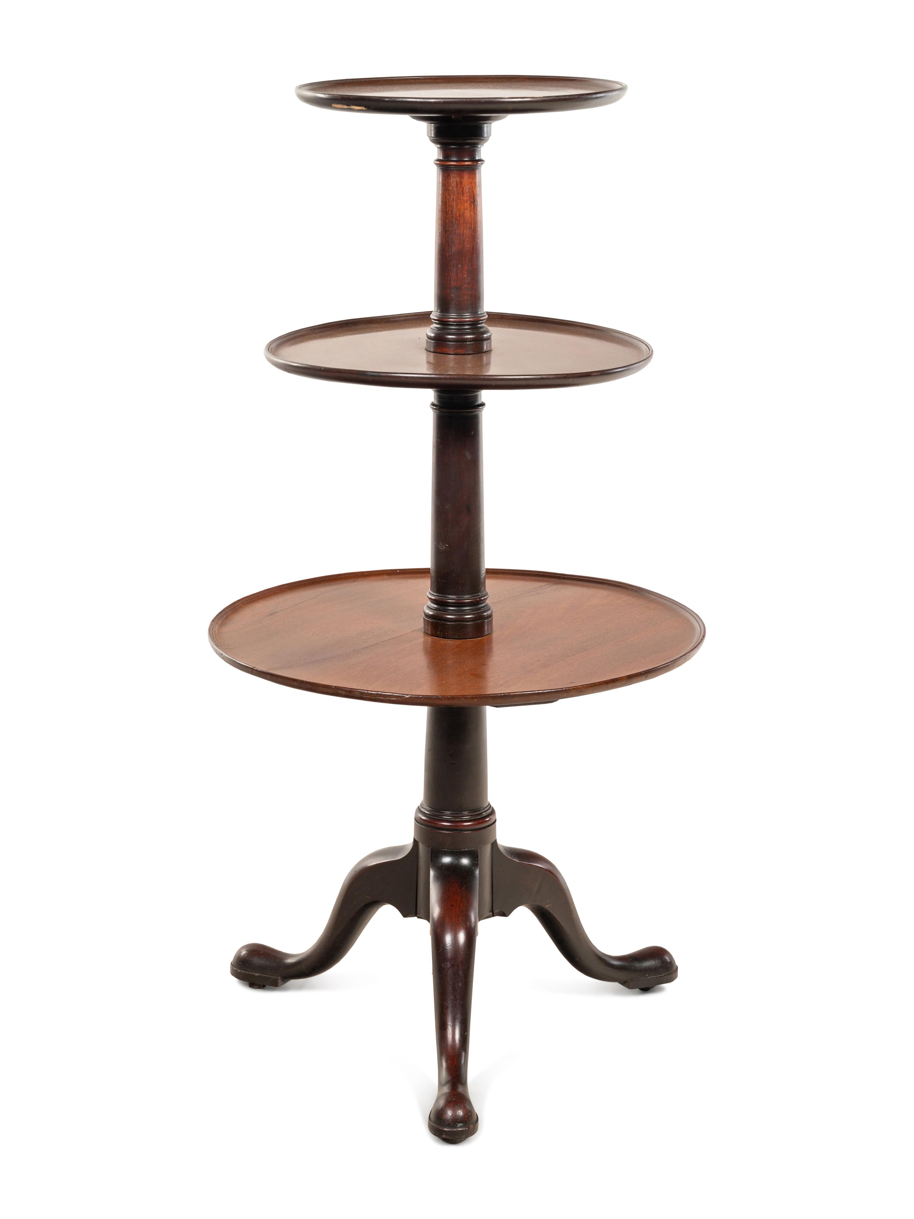 A George III Style Mahogany Three-Tier Dumbwaiter