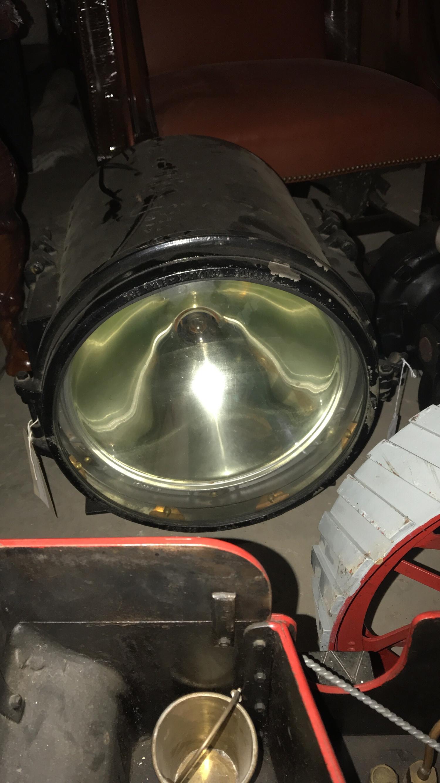 A Pyle National Co. Painted Metal Locomotive Head Lamp