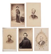 [MILITARIA] -- [TEXAS]. A collection of 14 CDVs, many taken in Brownsville, Texas, including portraits of officers, local residents, and notable locations, including: