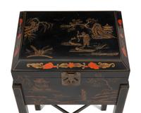 A Chinoiserie Decorated Casket on Stand