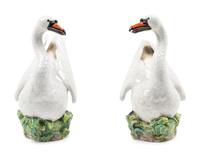 A Pair of Meissen Porcelain Swan Figures
