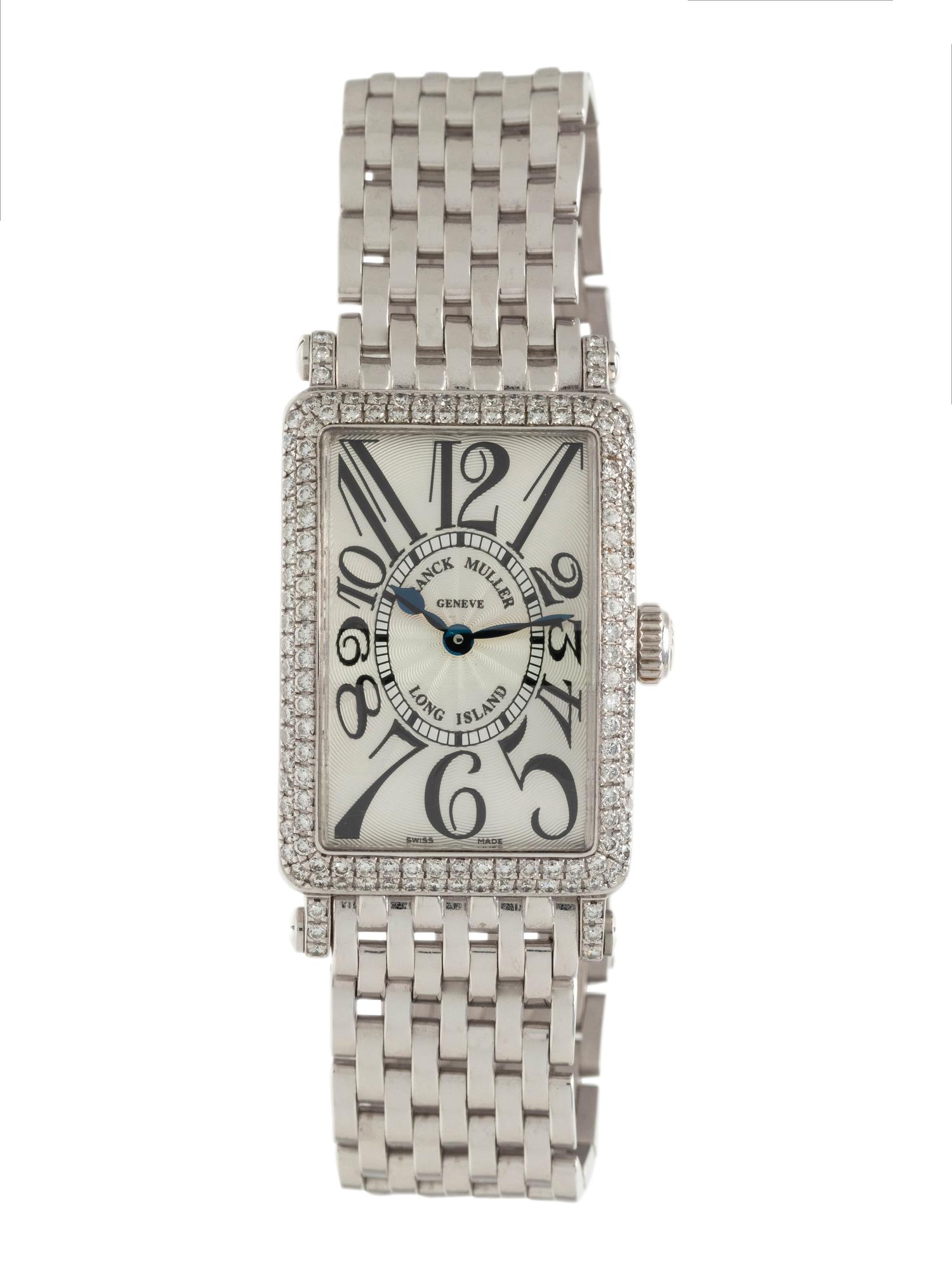 FRANCK MULLER, REF. 902QZD 18K WHITE GOLD AND DIAMOND 'LONG ISLAND' WRISTWATCH
