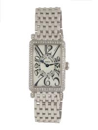 FRANCK MULLER, REF. 902QZD 18K WHITE GOLD AND DIAMOND 'LONG ISLAND' WRISTWATCH