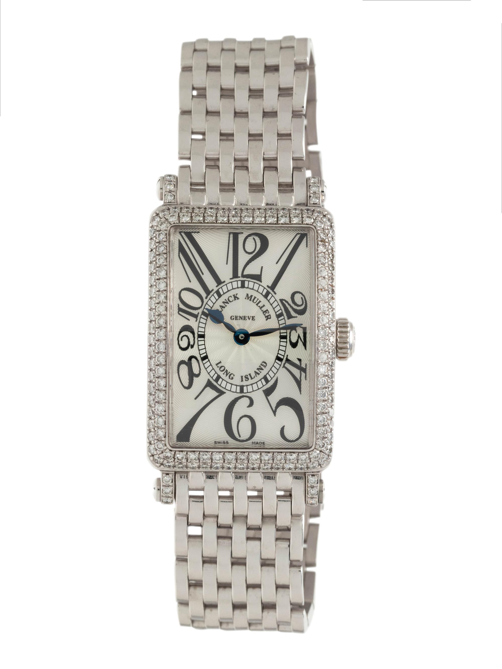 FRANCK MULLER, REF. 902QZD 18K WHITE GOLD AND DIAMOND 'LONG ISLAND' WRISTWATCH