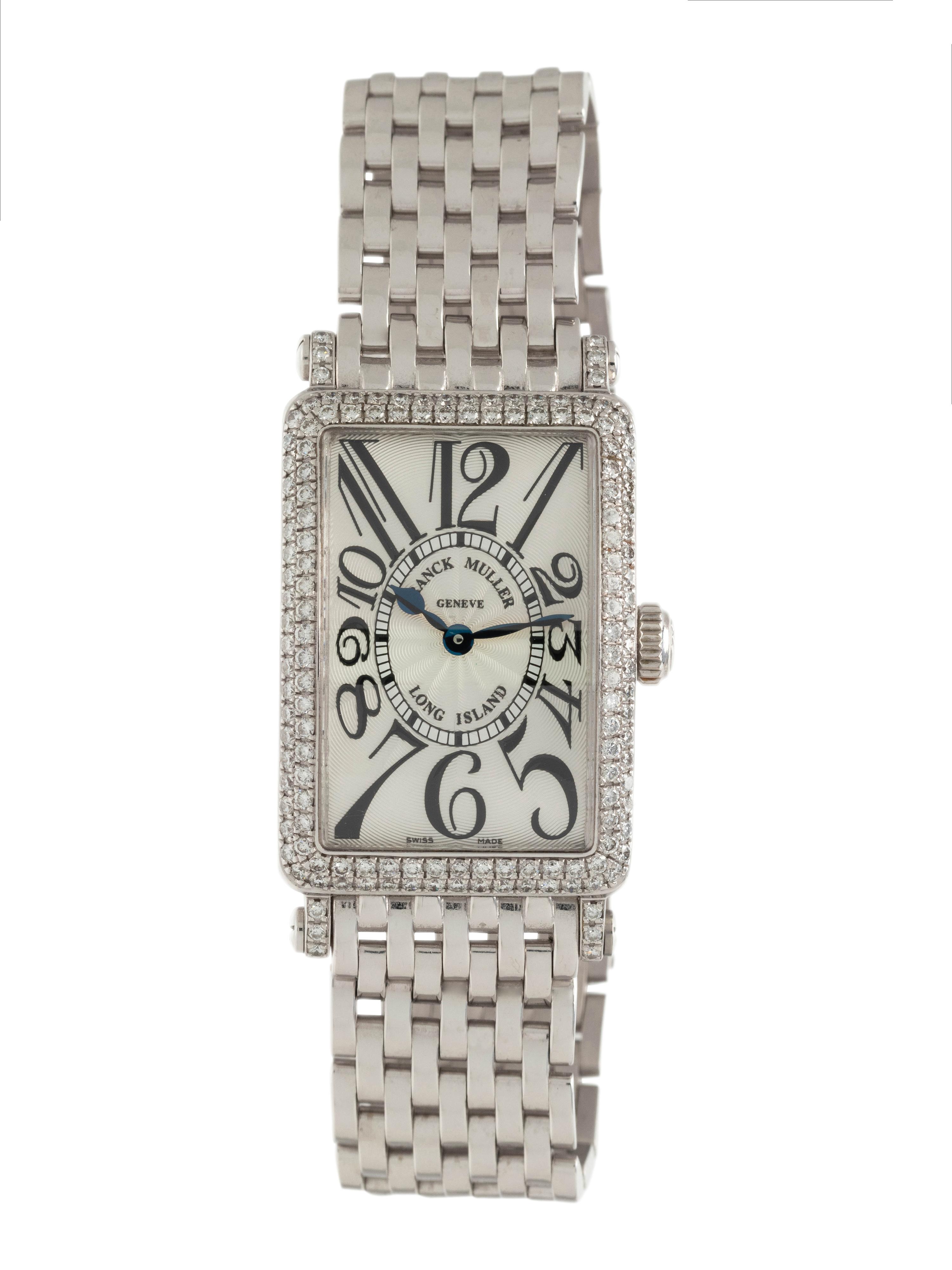 FRANCK MULLER, REF. 902QZD 18K WHITE GOLD AND DIAMOND 'LONG ISLAND' WRISTWATCH