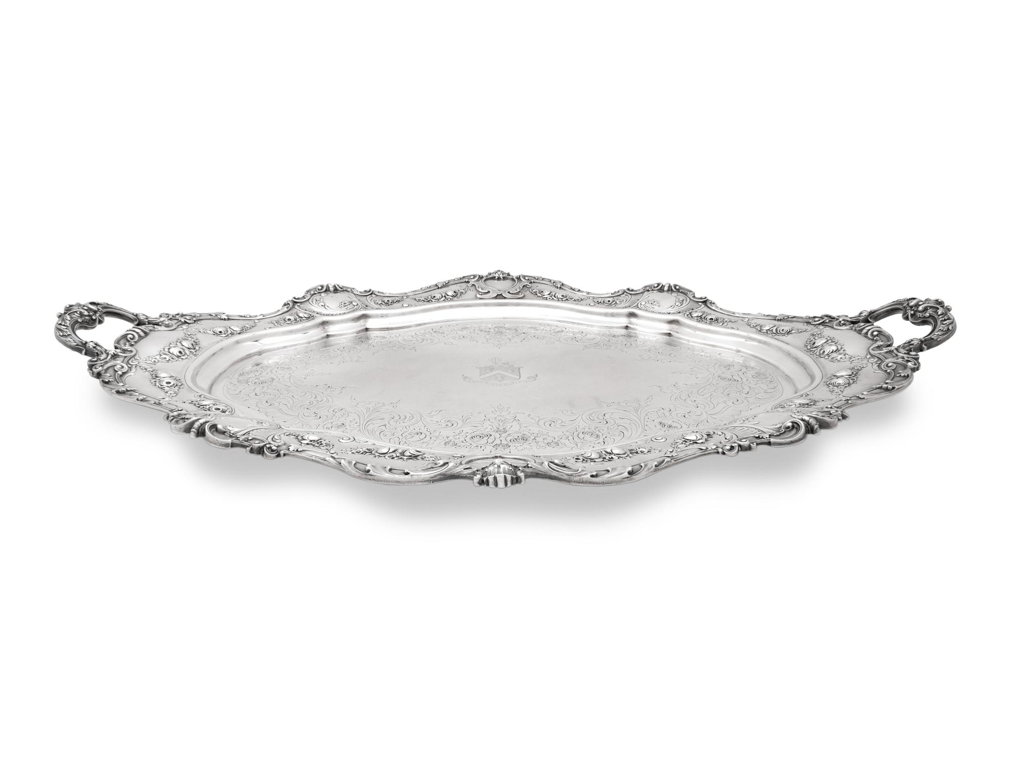An American Silver Six-Piece Tea and Coffee Service with Tray
