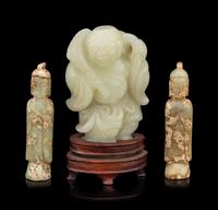 Three Chinese Carved Jade Figures