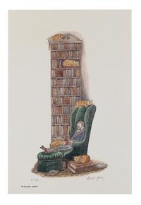 GOREY, Edward (1925-2000). Bibliophile with Cats. [New York: Gotham Book Mart, 1996].