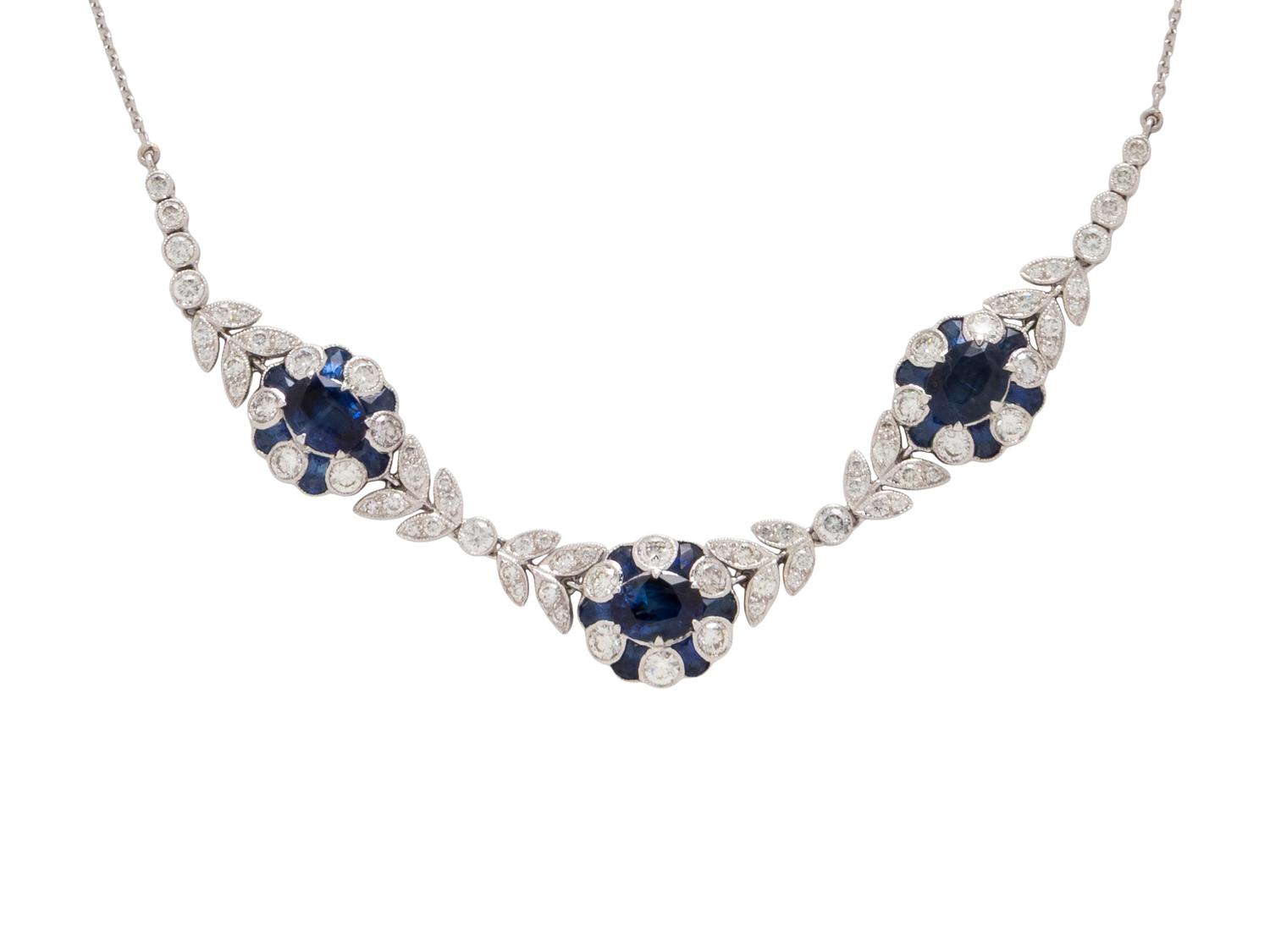 SAPPHIRE AND DIAMOND NECKLACE