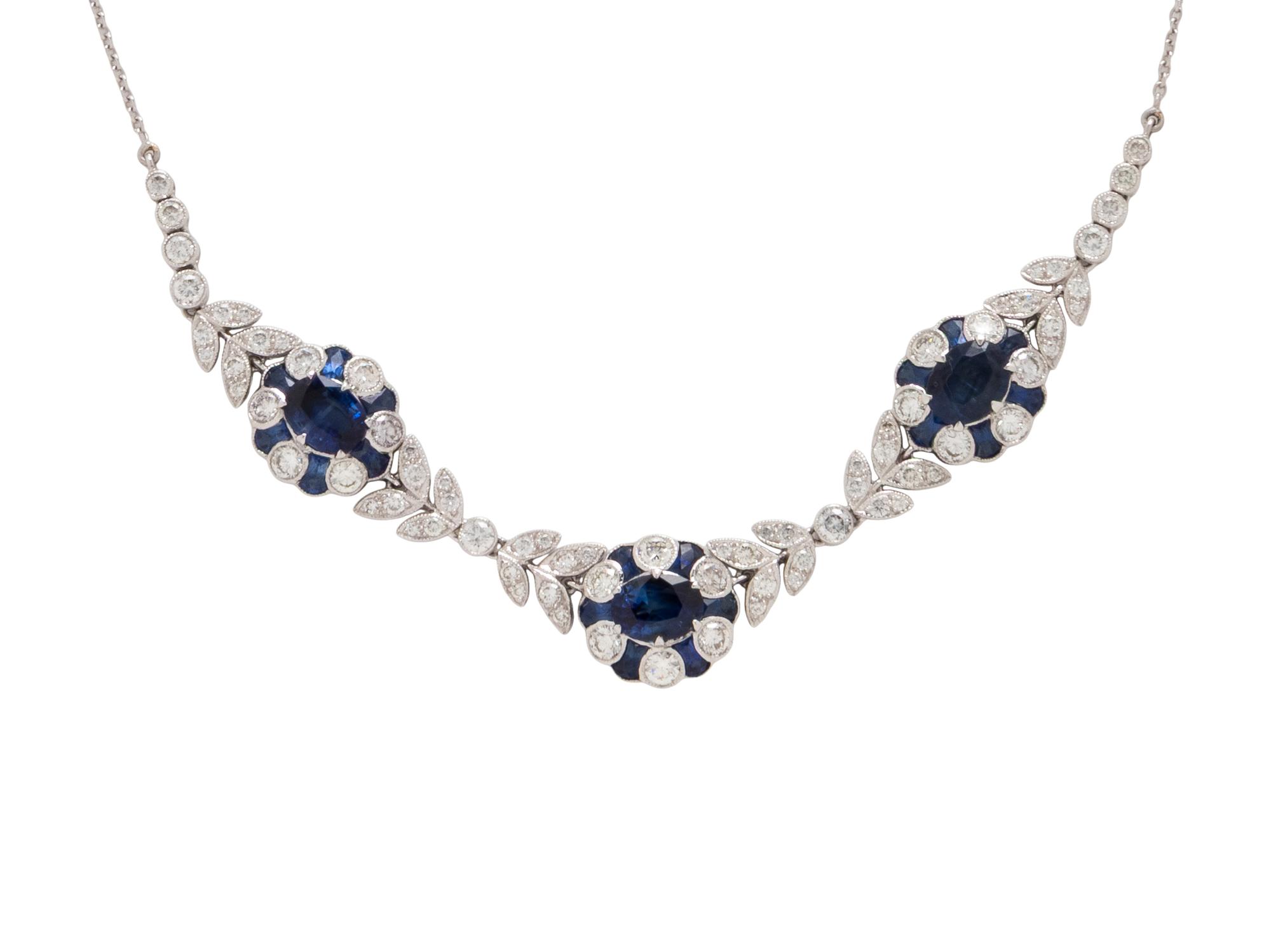 SAPPHIRE AND DIAMOND NECKLACE