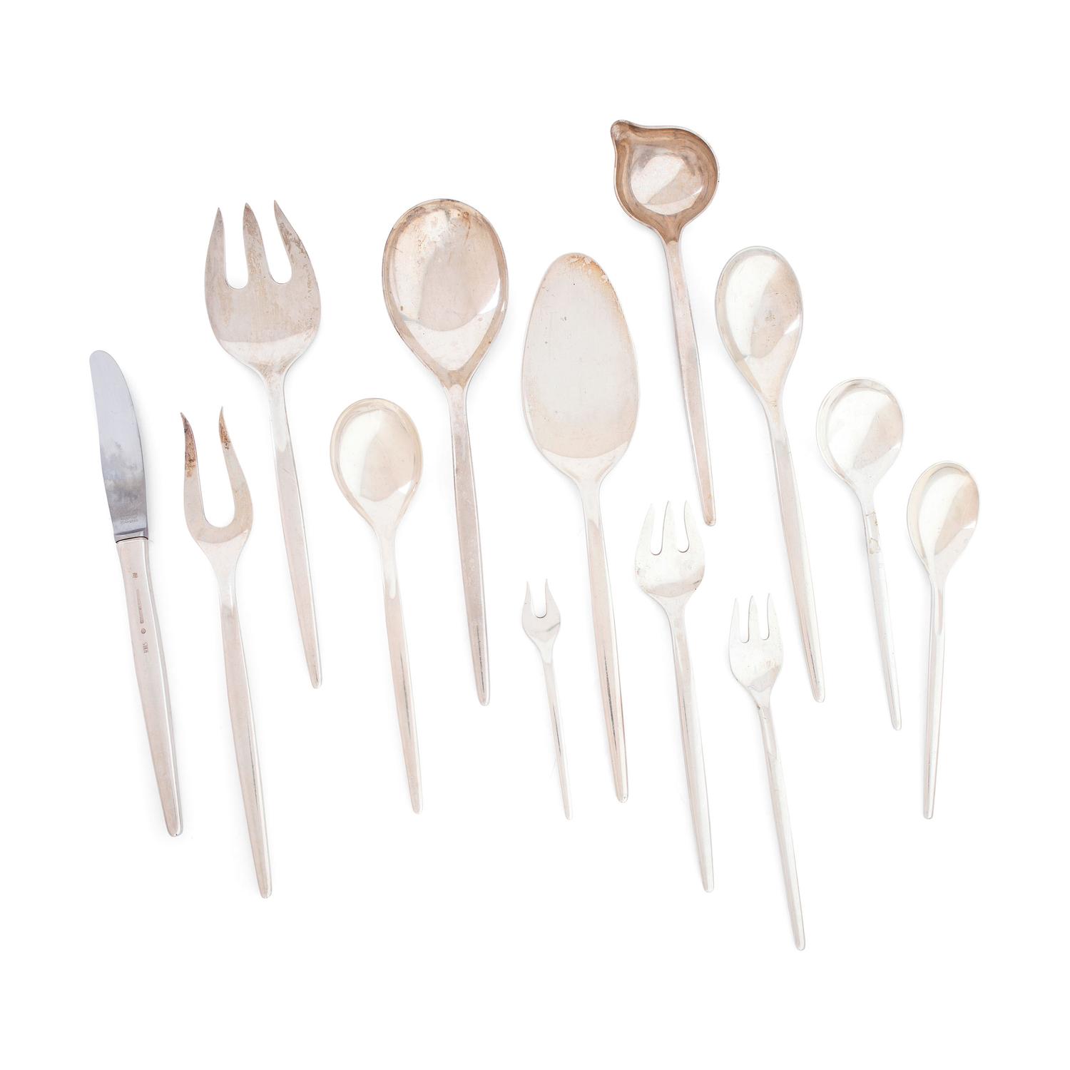 An Anton Michelsen Silver Flatware Set, Retailed by H Nils