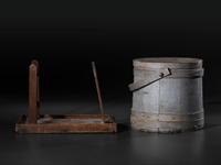 A Box Tape Loom and Painted Firkin