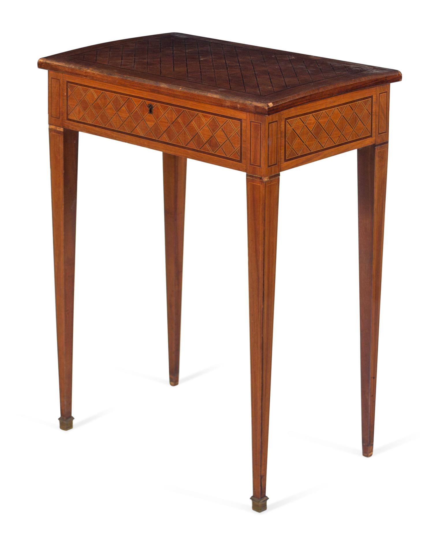 A Directoire Style Fruitwood Parquetry Dressing or Work Table