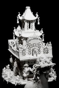 A White Biscuit Porcelain Model of a Dragon Boat