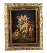 A German Porcelain Plaque, Otto Wustlich (1819-1886) after Wilhelm von Kaulbach (1805-1874), Height 23 1/2 x width 18 inches.