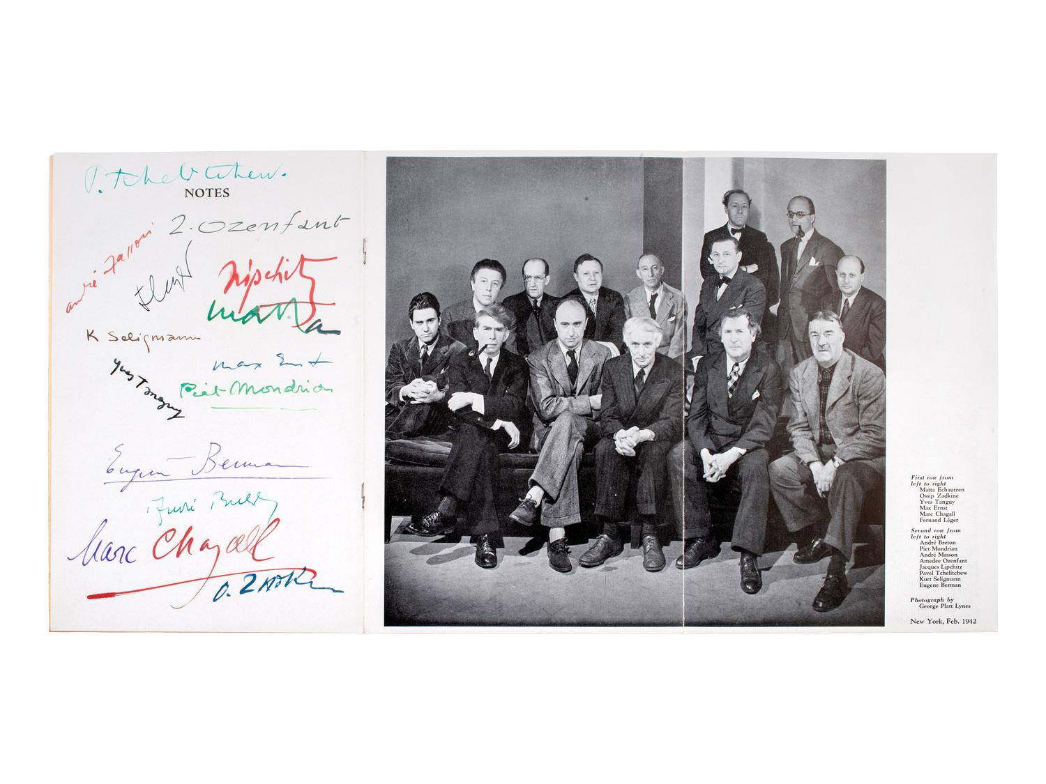 [ARTISTS -- SURREALISTS]. Catalogue for "Artists in Exile" exhibition, held at Pierre Matisse Gallery beginning 3 March 1942. Signed by 14 of the artists, comprising: