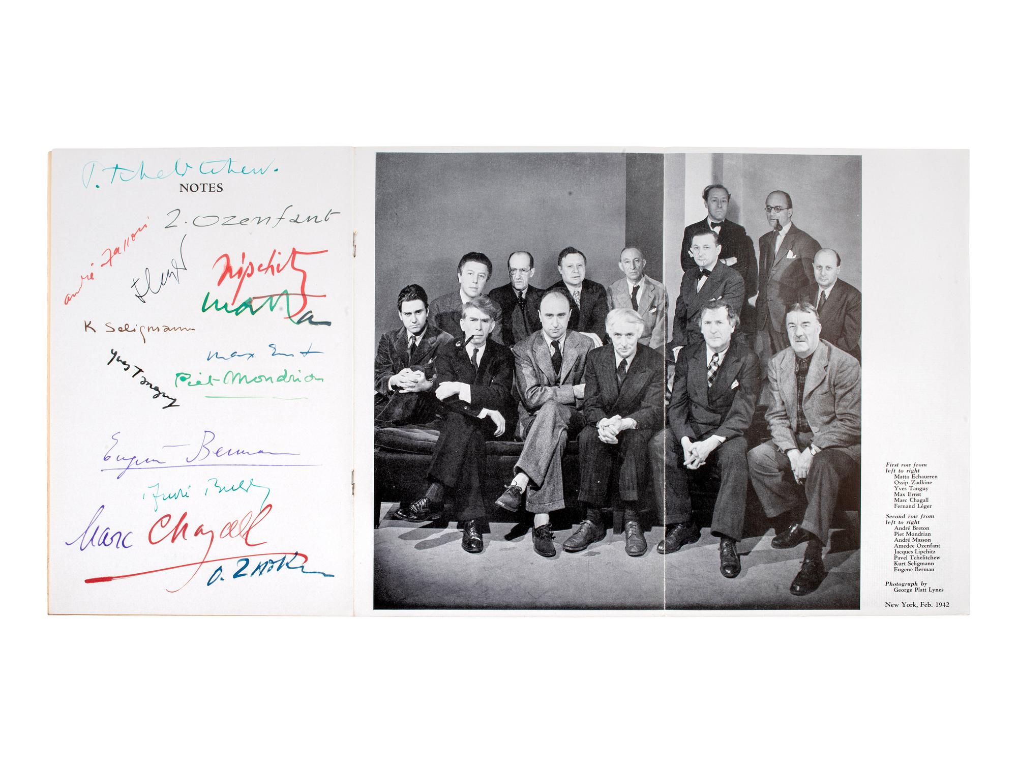 [ARTISTS -- SURREALISTS]. Catalogue for "Artists in Exile" exhibition, held at Pierre Matisse Gallery beginning 3 March 1942. Signed by 14 of the artists, comprising: