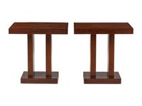 A Pair of Contemporary Mahogany Side Tables Retailed by Manifesto, Chicago