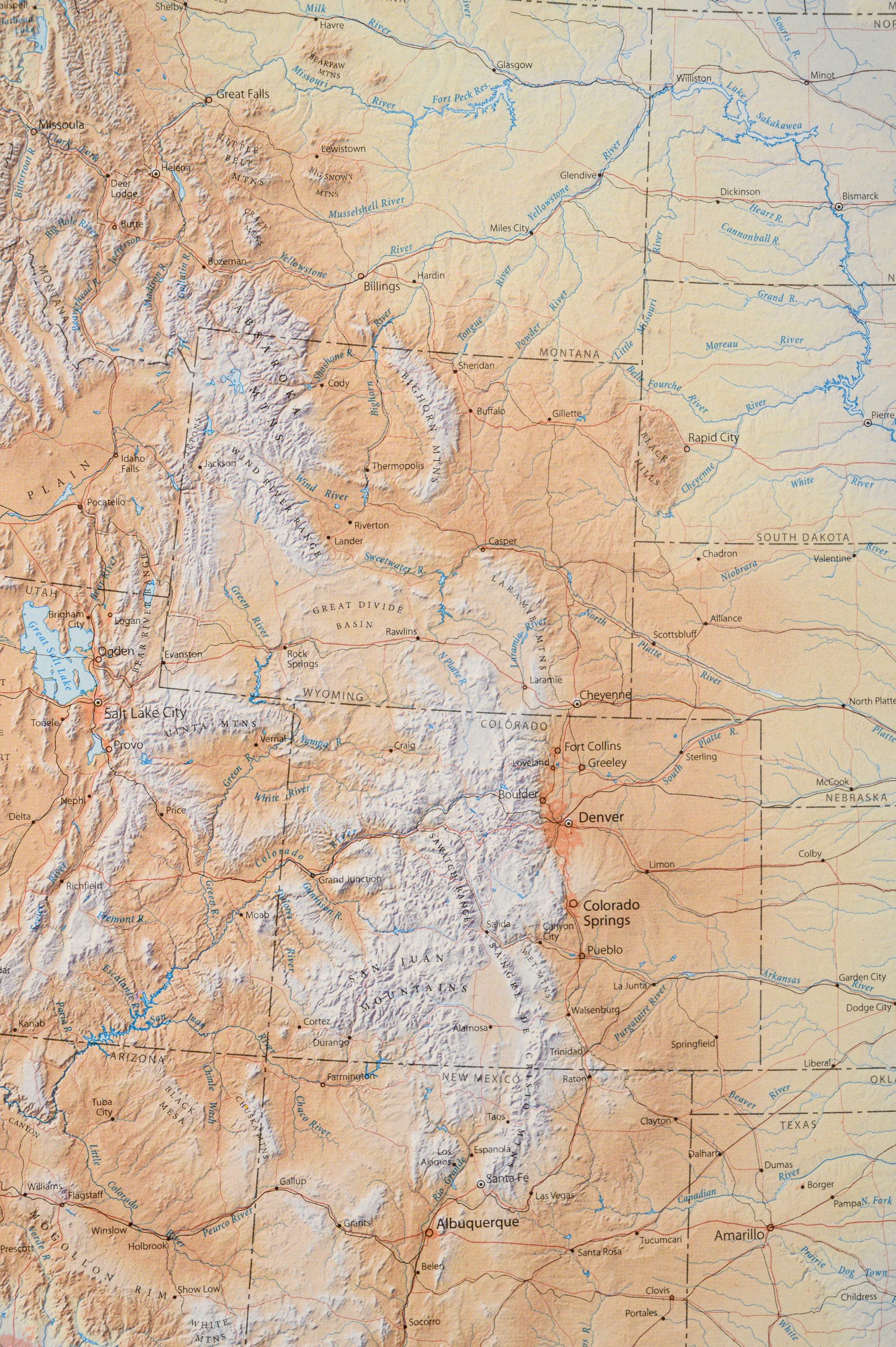 A Contemporary Map of North America. Matted and framed.