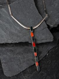 Taxco Silver Necklace, with Inlay