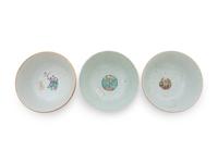 Three Chinese Famille Rose Porcelain Bowls
