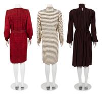 Three Designer Dresses: Two Calvin Klein and One Andre Laug, 1980s